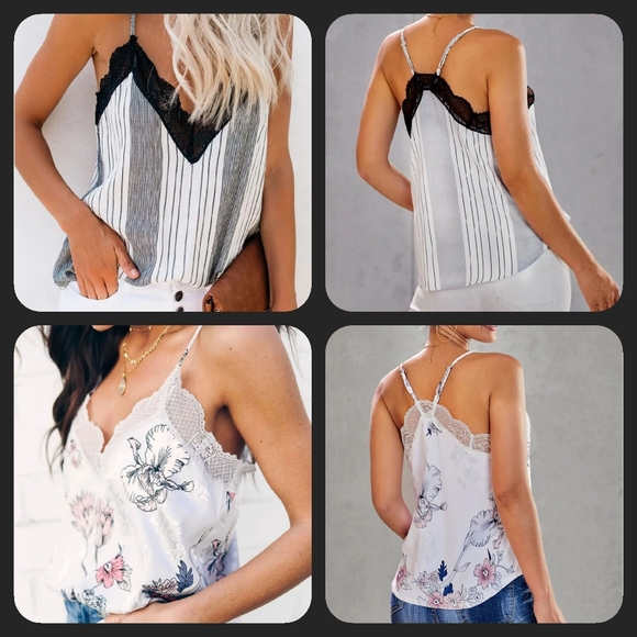 2pcs Amber Millet 1)Trudie 1)Tori Strappy V-Neck Loose Camisole Tank Top Size M - Picture 1 of 13